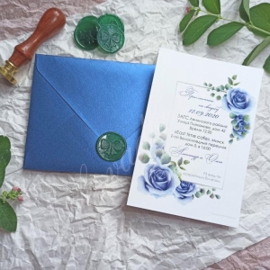 Приглашения на свадьбу "Синие розы"